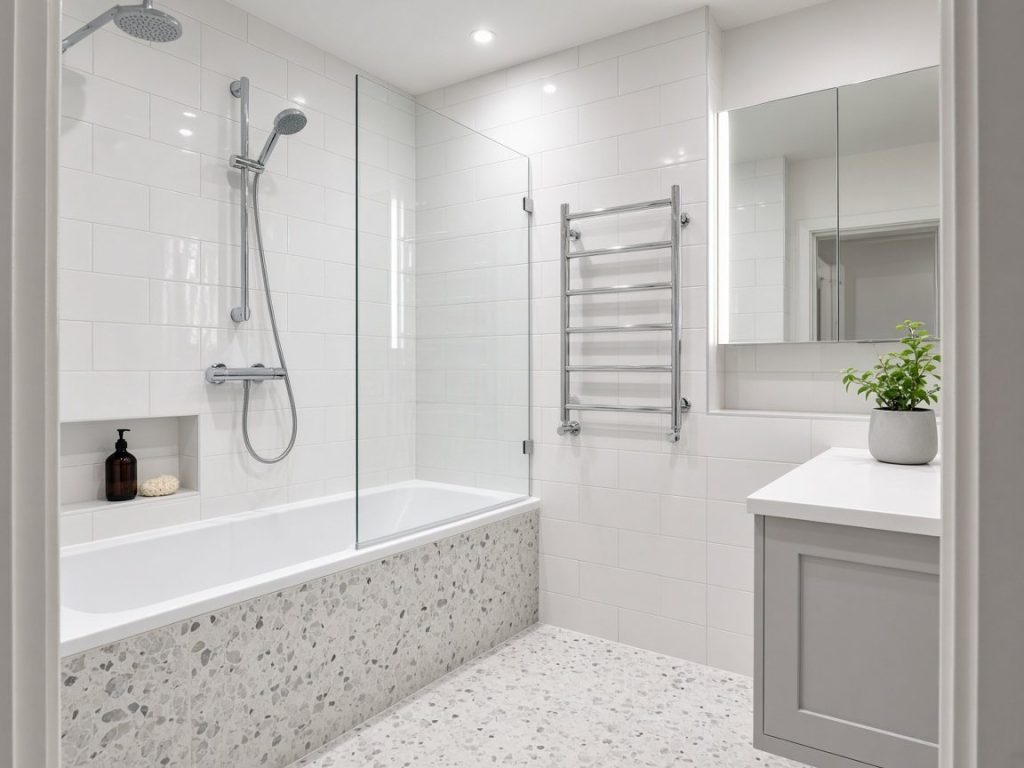 Family bathroom with terrazzo floor