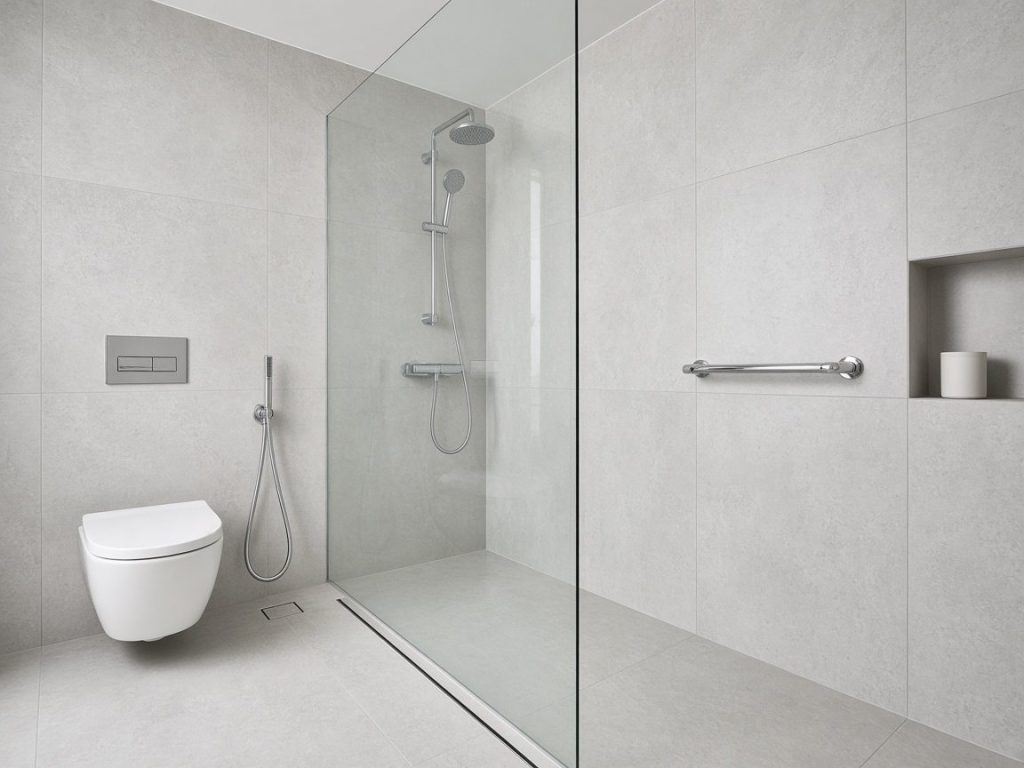Level-access wet room